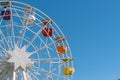 Colourful ferris wheel in the amusement park Tibidabo on background of blue sky, Barcelona, Ã¢â¬â¹Ã¢â¬â¹Spain